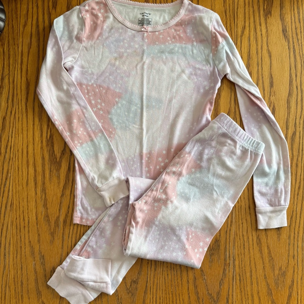 Carter's Pink and White Starry Kids Pajama Set